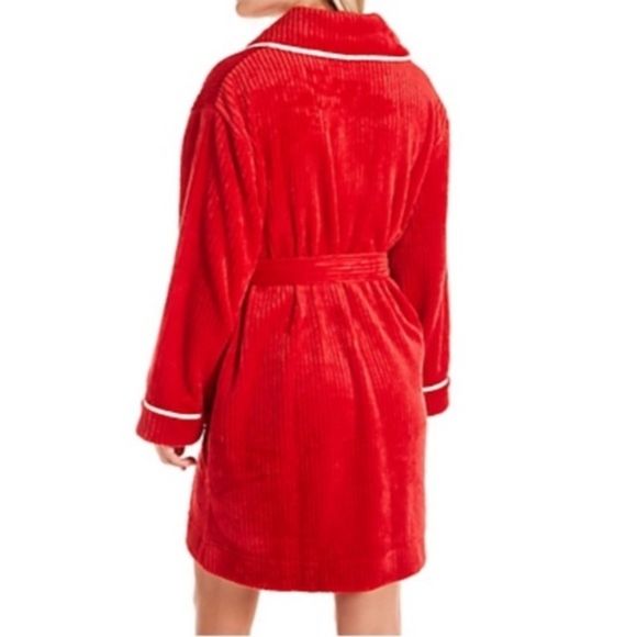 NWT Kate Spade New York Chenille Robe Fuzzy Red Size XS Small - Picture 4 of 15